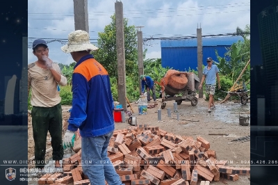 Thi công xây mới nhà 2 tầng khung cột